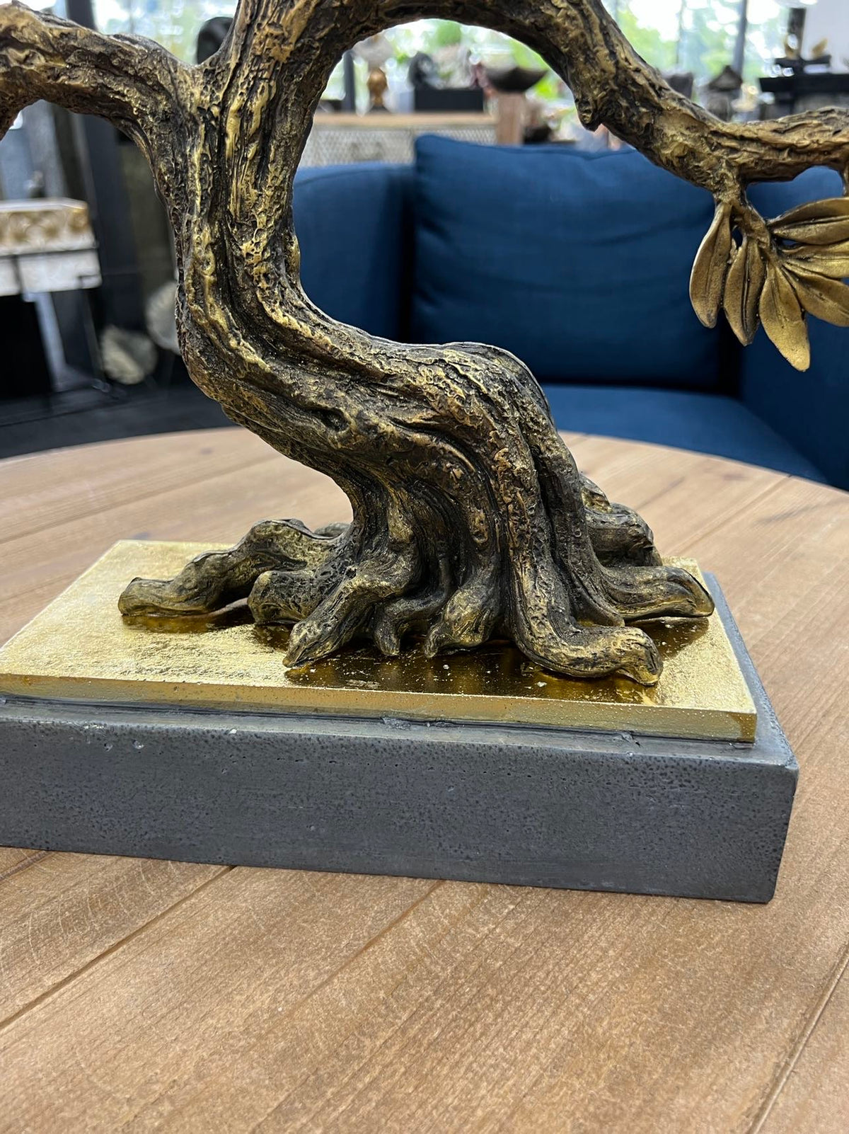 Olive Tree complete Gold & Natural Colour on Metallic Look Stand