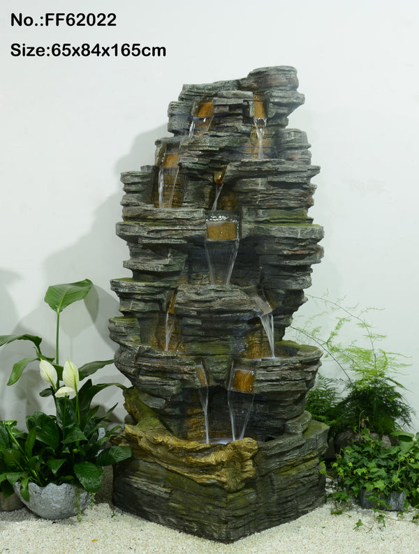 Junipero Falls Natural Looking Rock Design Water Feature