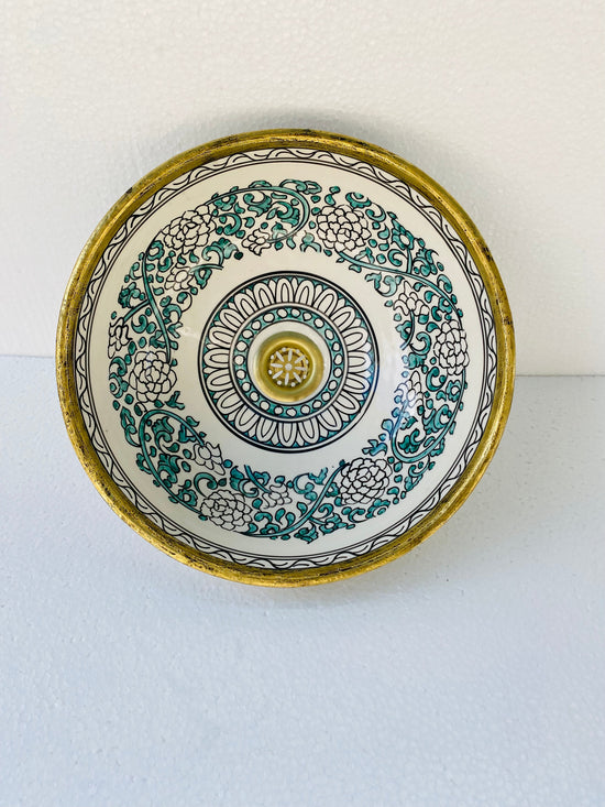 bathroom sink Brushed Solid Brass Rimmed Basin - Basin with Mid-Century Modern - Artisanal Farmhouse London Basin - bathroom ceramic sink