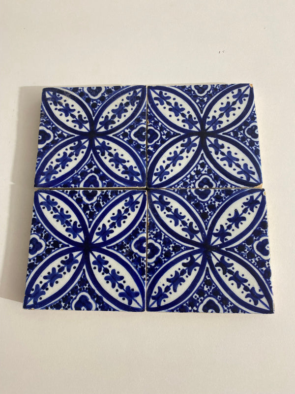 Moroccan Ceramic tiles Hand painted floral tiles 4"x4" 100% Handmade for Bathroom Remodeling and kitchen Projects works wall and ground