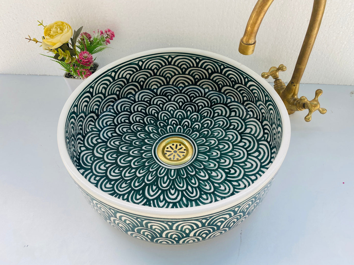 Bathroom vessel sink - basin ceramic 100% handmade - modern bathroom- mid century modern Flair