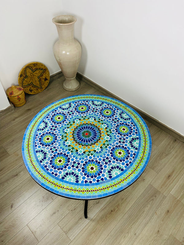 Moroccan Mosaic table round for outdoor and indoor 100% handcrafted mandala design Costume height