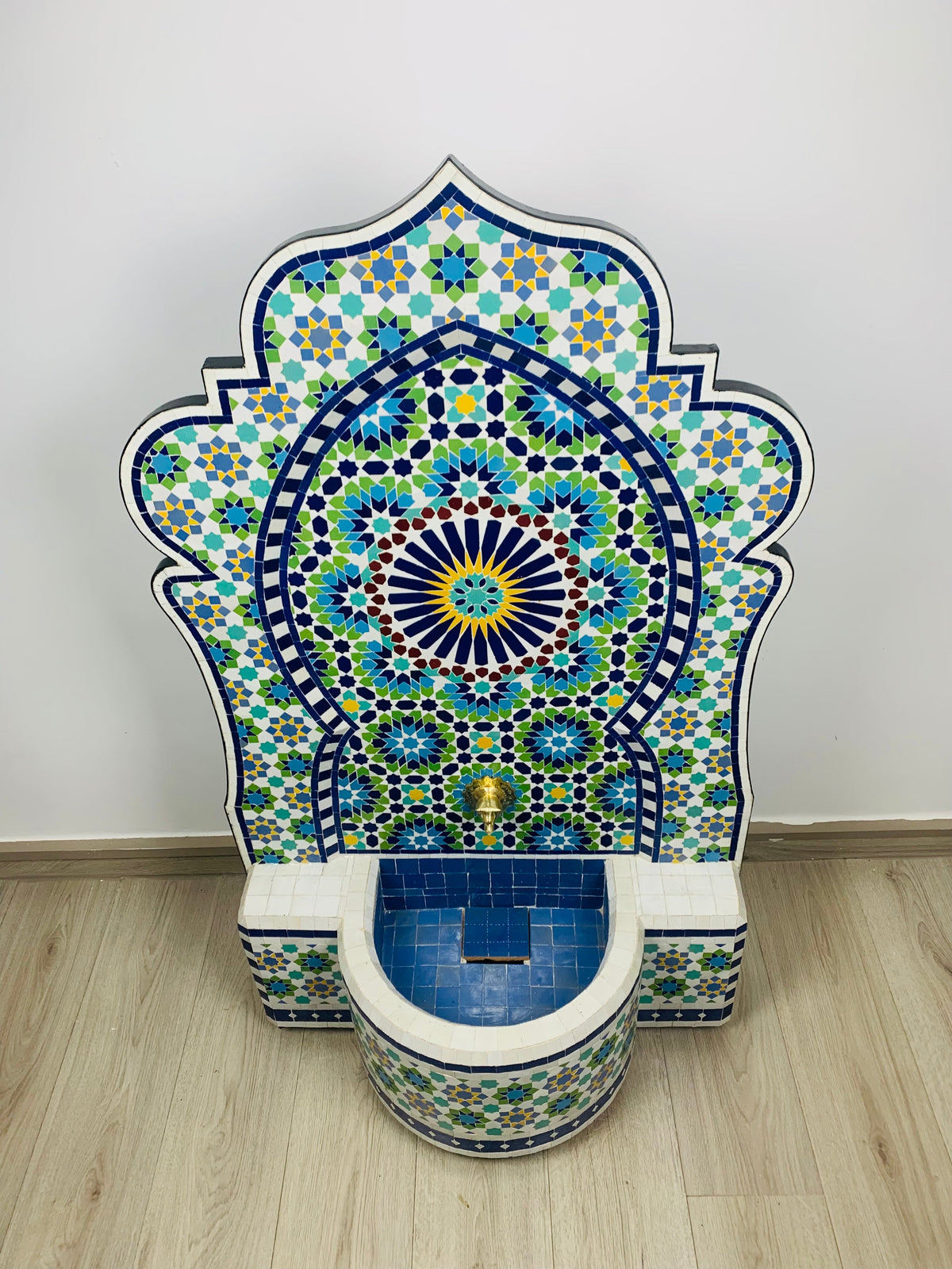 Custom Mosaic Fountai for Outdoor/Indoor - Mid Century Fountain water inside Modern Flair - Moroccan Hung or Floor Fountain