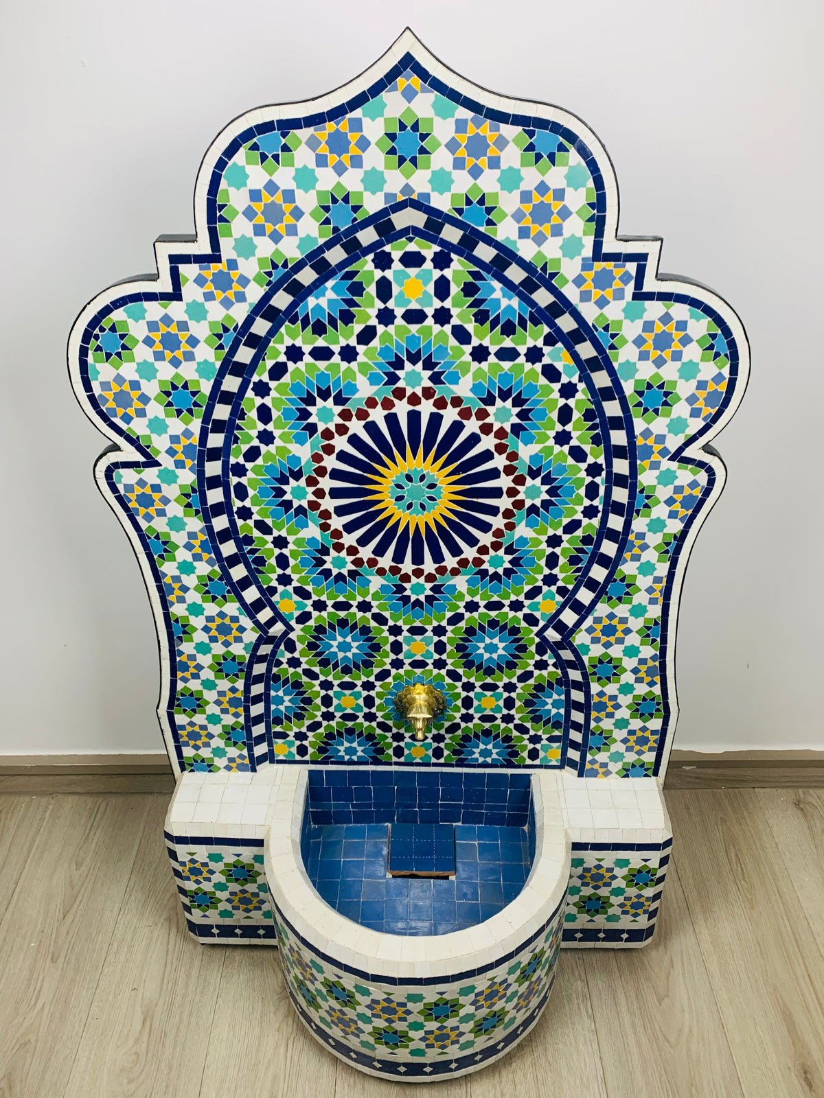 Custom Mosaic Fountai for Outdoor/Indoor - Mid Century Fountain water inside Modern Flair - Moroccan Hung or Floor Fountain