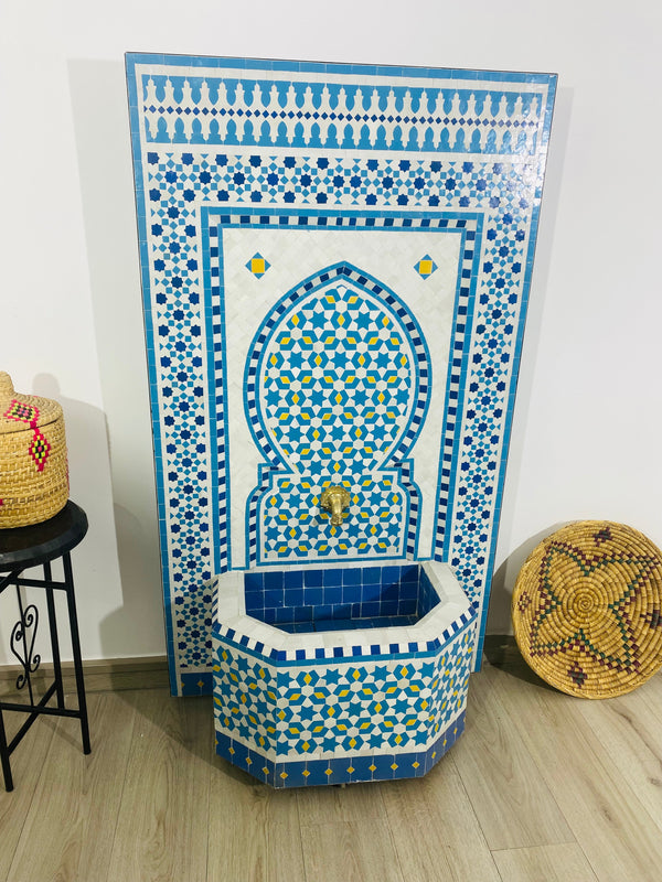 Marrakech Mosaic water feature - Zellige Mosaic water Fountain - Mosaic Fountain 100% handcrafted for indoor/outdoor - mid century modern