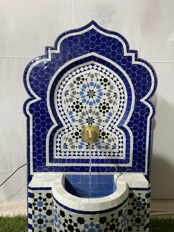 CUSTOMIZABLE Fountain with mosaic tiles, water inside fountain Moroccan mosaic fountain, terrace Indoor Decor.