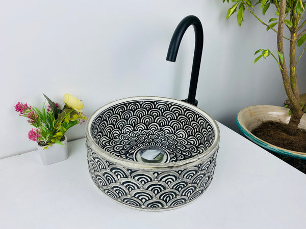 Brushed Solid bathroom Basin silver - modern sink with Mid-Century bathroom Flair - Artisanal Farmhouse Basin