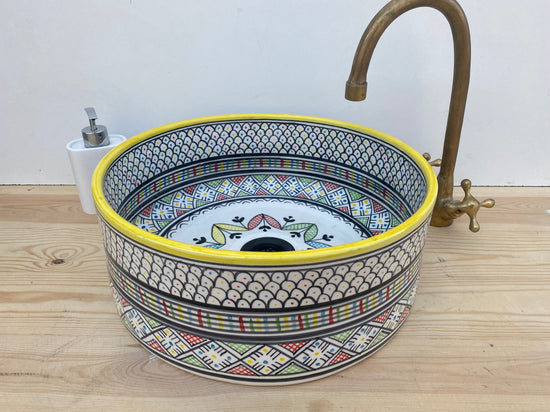 Bathroom vessel sink - modern handmade bathroom - countertop washbasin - mid century modern bathroom - free gift solid drain