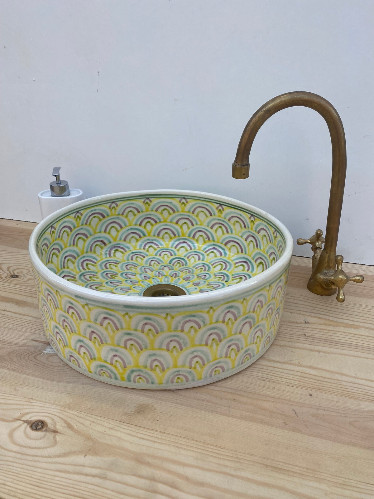 Bathroom vessel sink - modern handmade bathroom - countertop washbasin - mid century modern styling