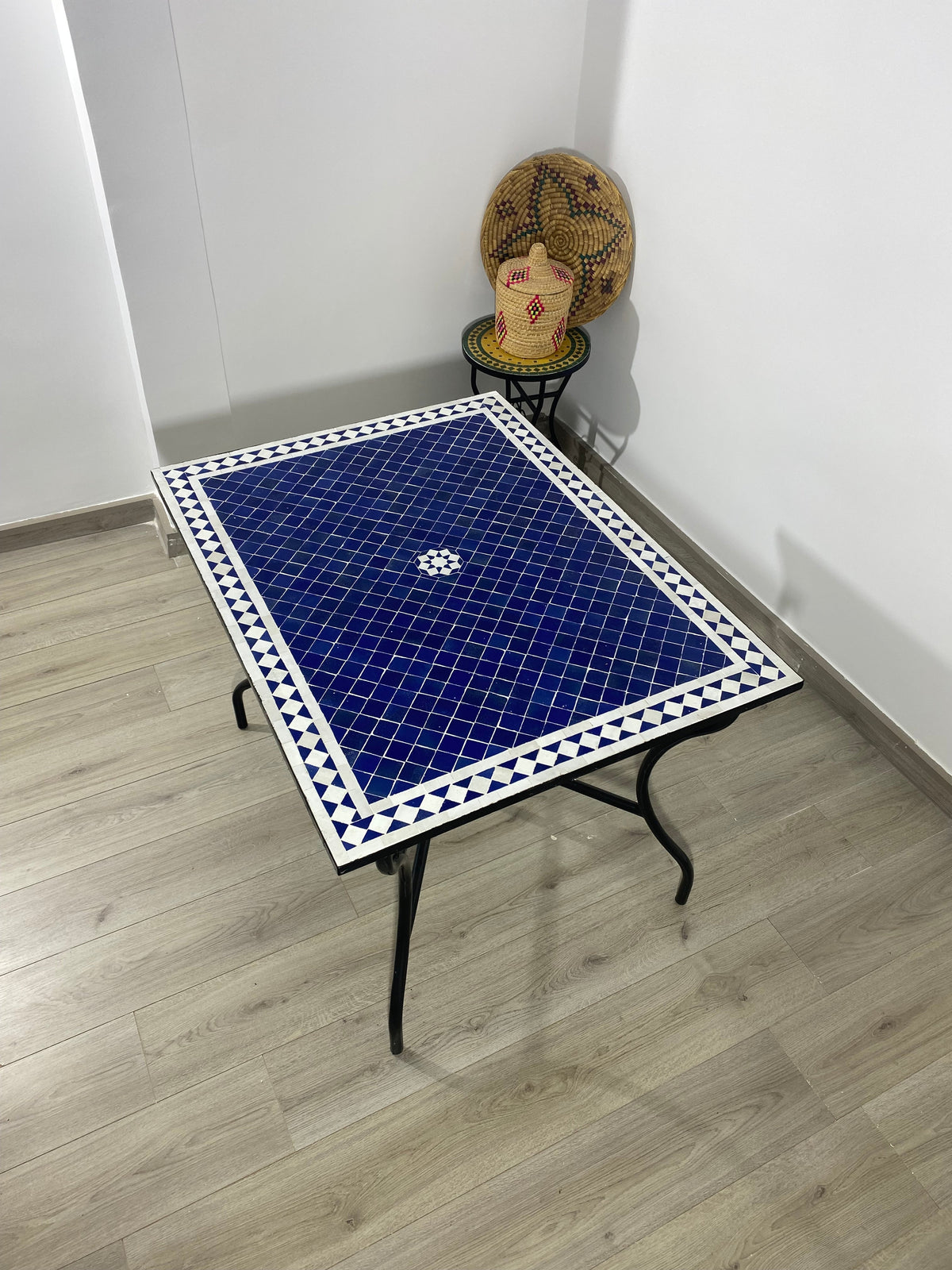 Moroccan blue mosaic Table for outdoor & indoor made Mosaic tiles, 100% handcrafted