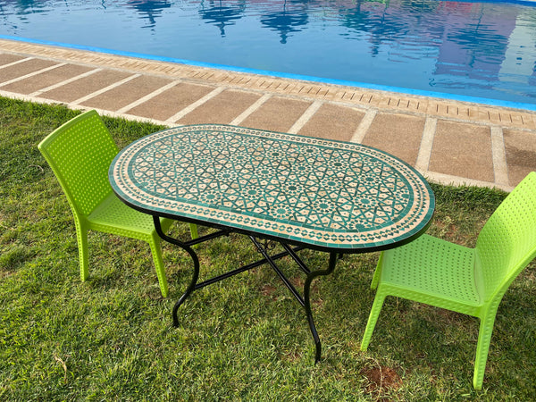 Amazing dinning Table, Moroccan Mosaic Table, Oval table, outdoor-indoor Mosaic Table, Large Mosaic Table, 100% handcrafted, free shipping