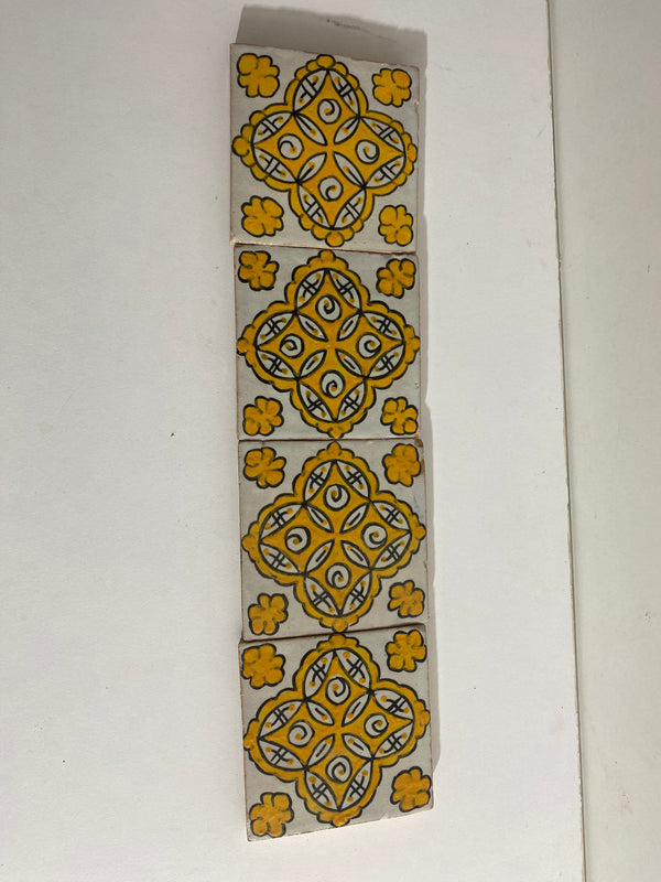 Yellow Ceramic tiles Hand painted tiles 4"x4" 100% for Bathroom Remodeling and kitchen Projects works wall and ground