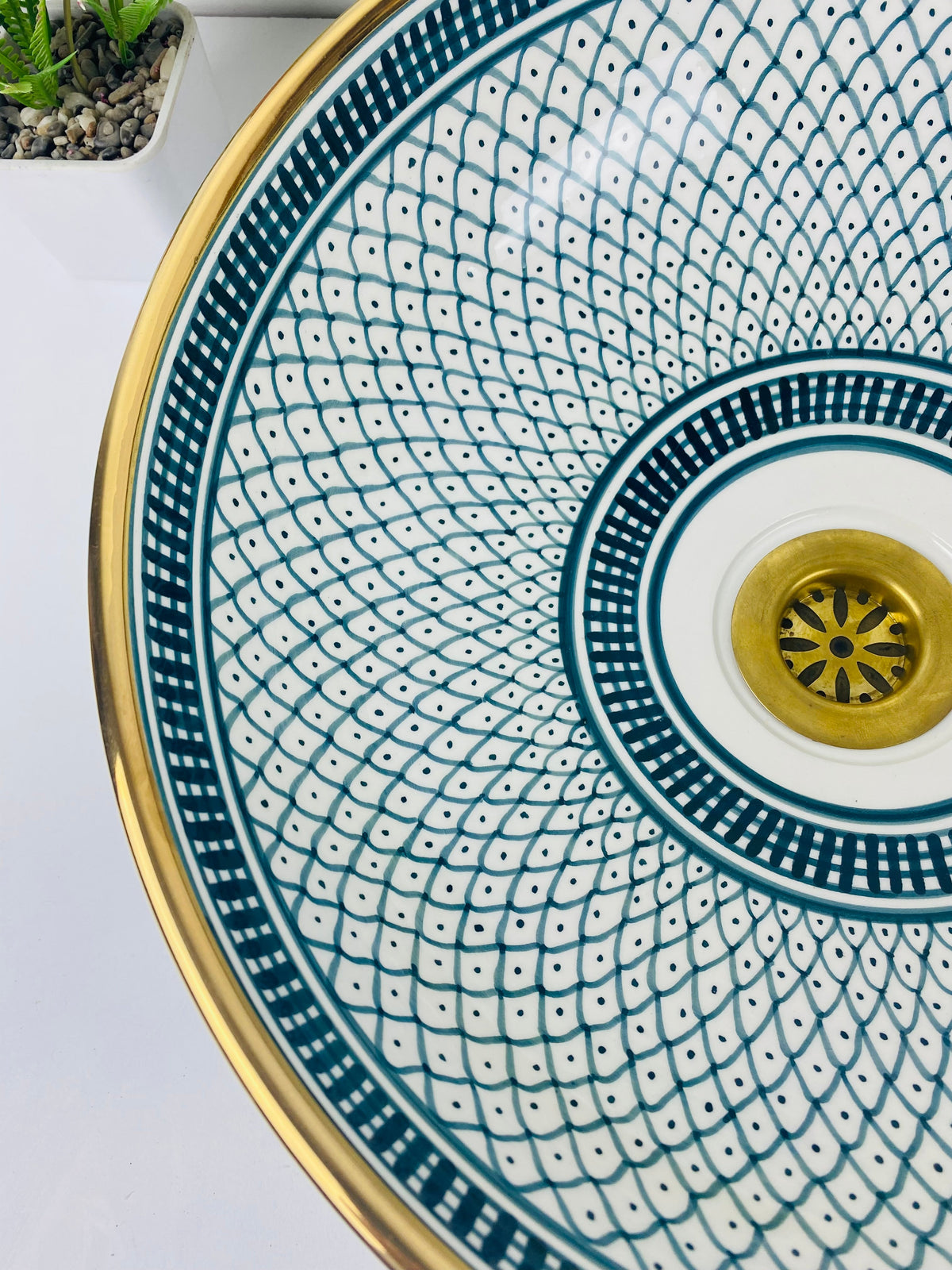 Bathroom Ceramic sink 14K Gold, hand painted bathroom ceramic washbasin, Custom Luxury handmade counter top basin