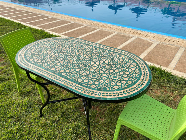 Amazing dinning Table, Moroccan Mosaic Table, Oval table, outdoor-indoor Mosaic Table, Large Mosaic Table, 100% handcrafted, free shipping