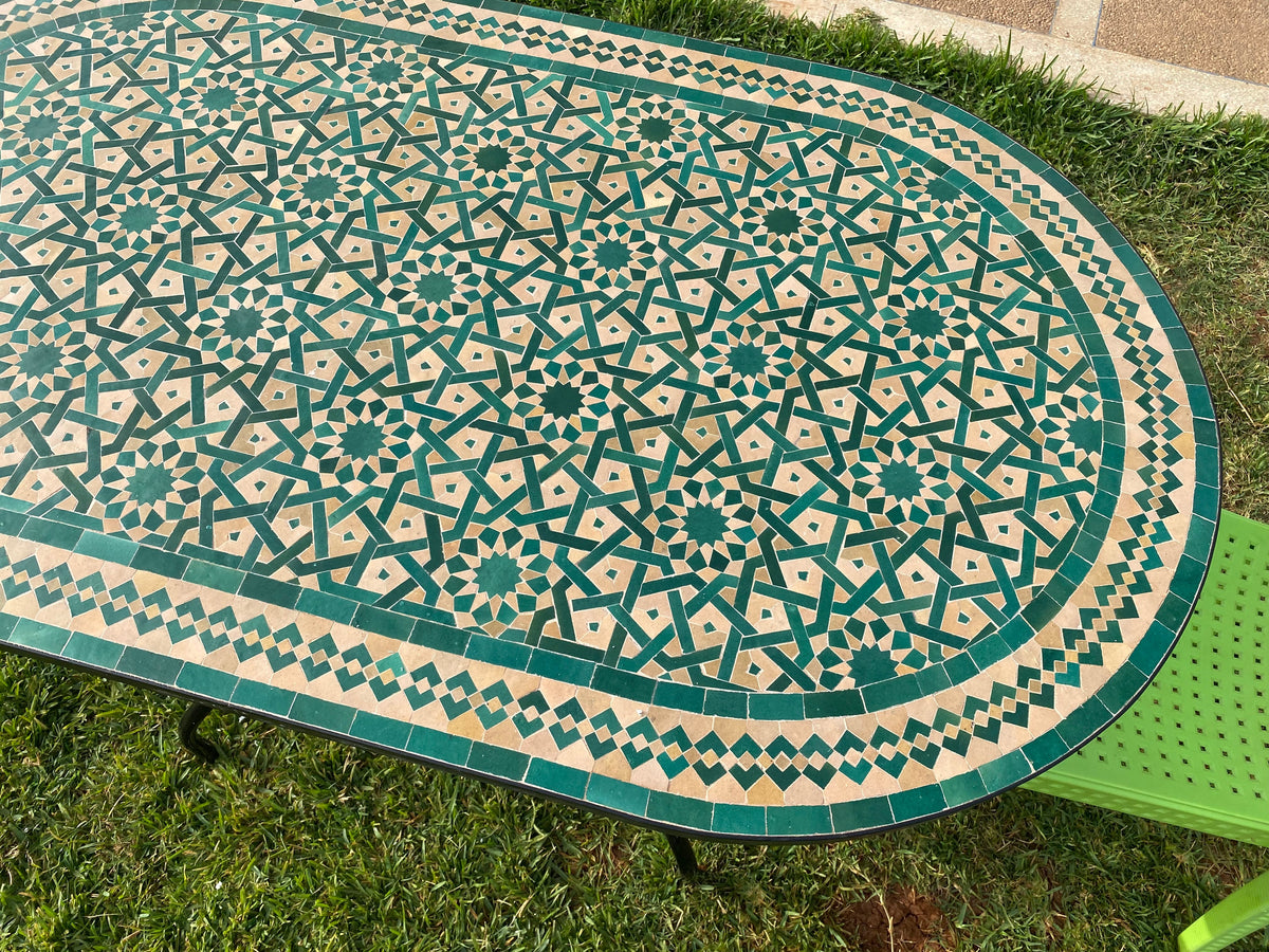 Amazing dinning Table, Moroccan Mosaic Table, Oval table, outdoor-indoor Mosaic Table, Large Mosaic Table, 100% handcrafted, free shipping