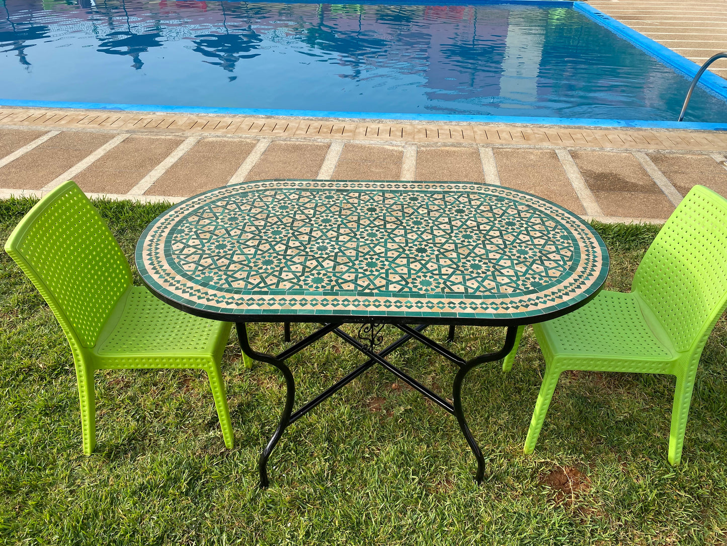 Amazing dinning Table, Moroccan Mosaic Table, Oval table, outdoor-indoor Mosaic Table, Large Mosaic Table, 100% handcrafted, free shipping