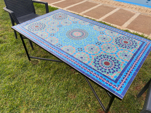 Large mosaic table 100% handmade for Outdoor/Indoor 56 X 32 in