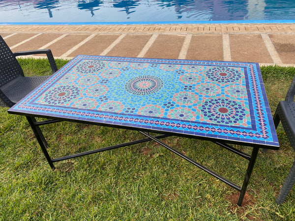Large mosaic table 100% handmade for Outdoor/Indoor 56 X 32 in