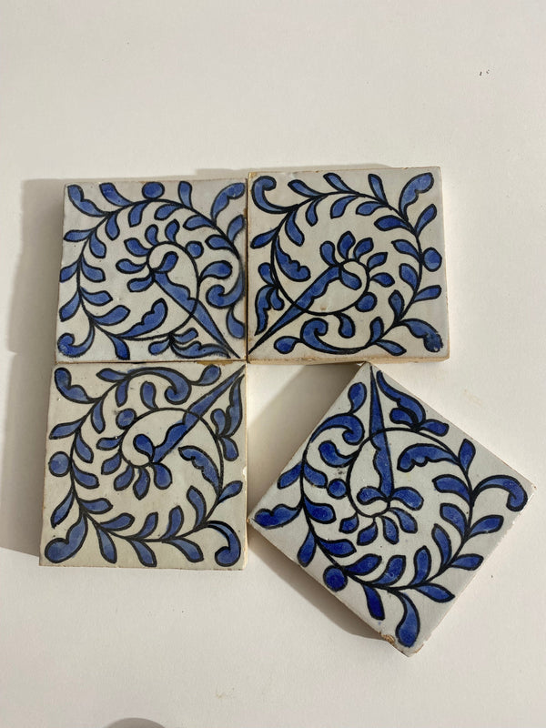 Kitchen Ceramic tiles Hand painted backsplash tiles 4"x4" 100% Handmade for Bathroom built with mid century modern styling pool, remodeling