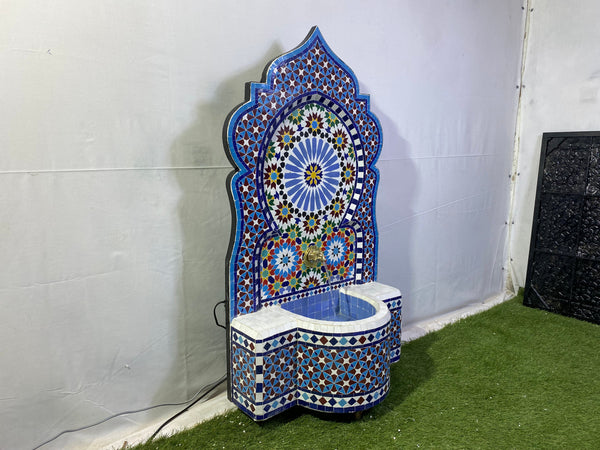Mosaic Fountain for Outdoor Indoor Mid Century Fountain water inside Moroccan Mosaic Fountain