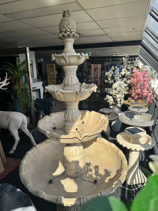 Amadora Ivory Stone Effect 5-Tier Electric Powered Tiered Water Fountain
