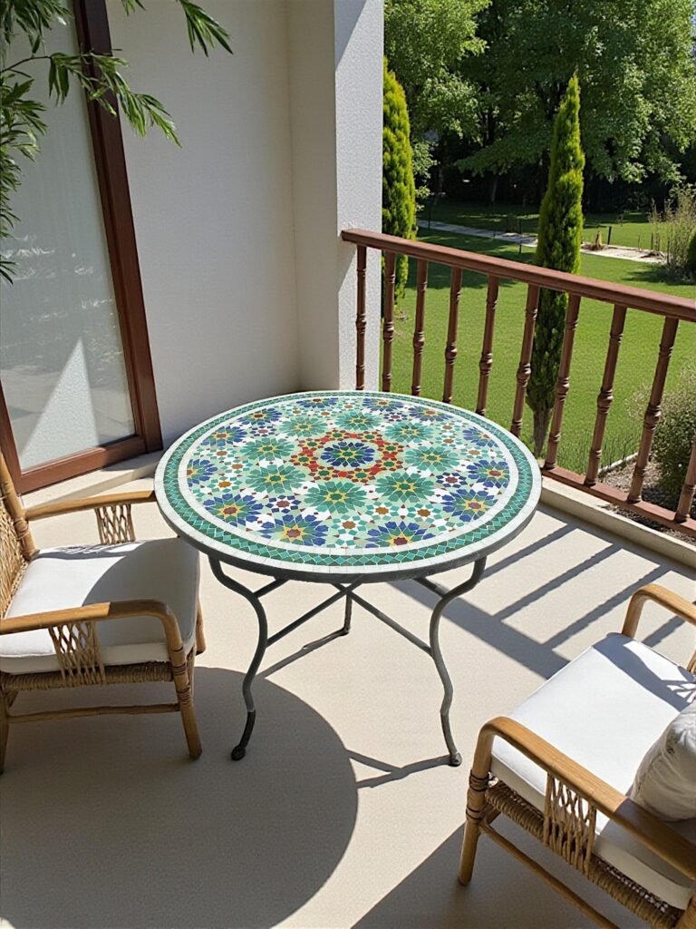 Handmade Moroccan Zellige Mosaic Table — MT0022