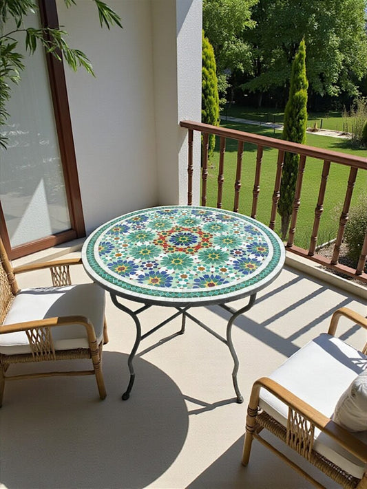 Handmade Moroccan Zellige Mosaic Table — MT0022