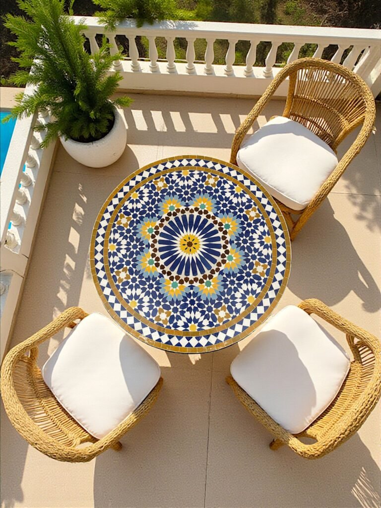 Handmade Moroccan Zellige Mosaic Table — MT0074