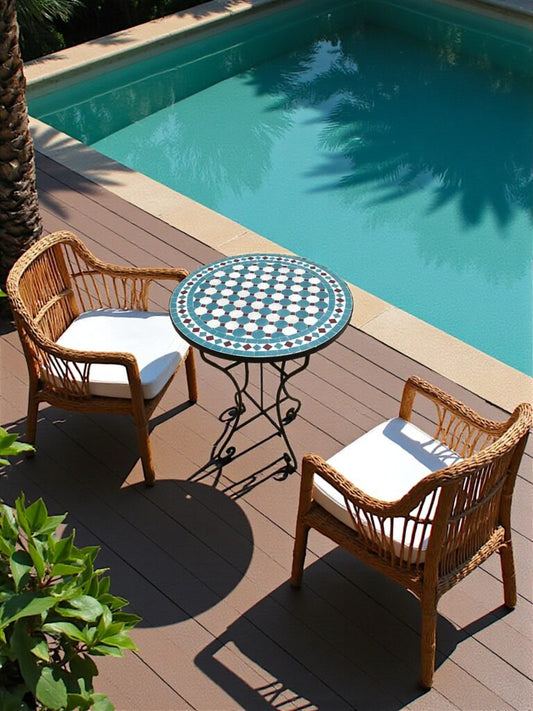 Handmade Moroccan Zellige Mosaic Table — MT0094