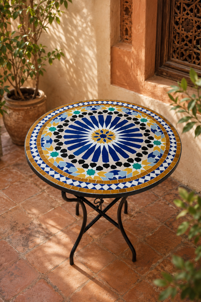 Handmade Moroccan Zellige Mosaic Table — MT0001