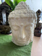 Zen Buddha Head Statue Sandstone Cement Fibre Wood Motif