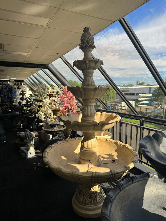 Amadora Ivory Stone Effect 5-Tier Electric Powered Tiered Water Fountain