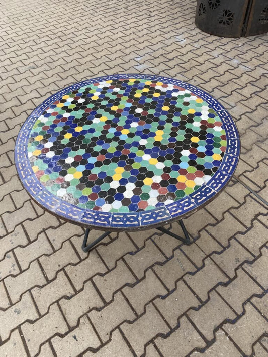 Handmade Moroccan Zellige Mosaic Table — MT0147