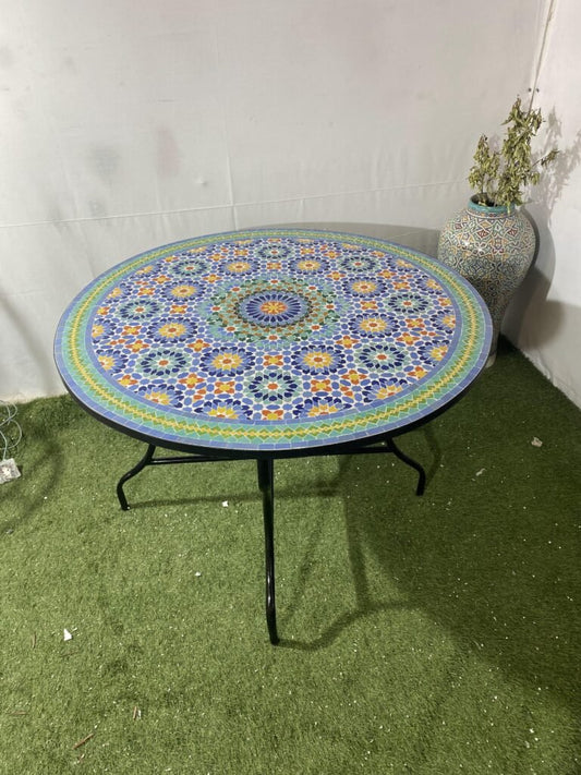 Handmade Moroccan Zellige Mosaic Table — MT0146