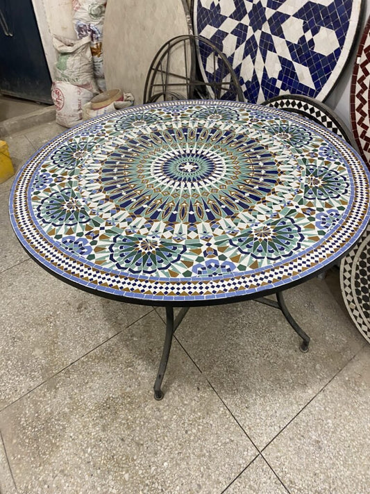 Handmade Moroccan Zellige Mosaic Table — MT0097