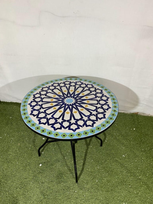 Handmade Moroccan Zellige Mosaic Table — MT0145