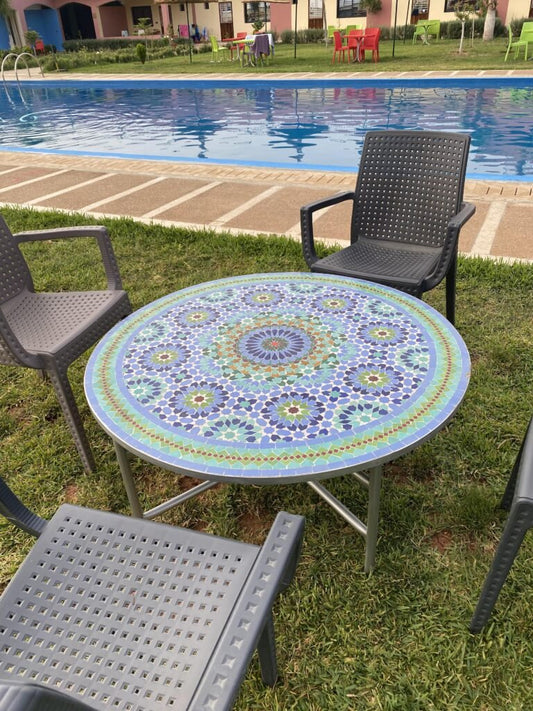 Handmade Moroccan Zellige Mosaic Table — MT0116