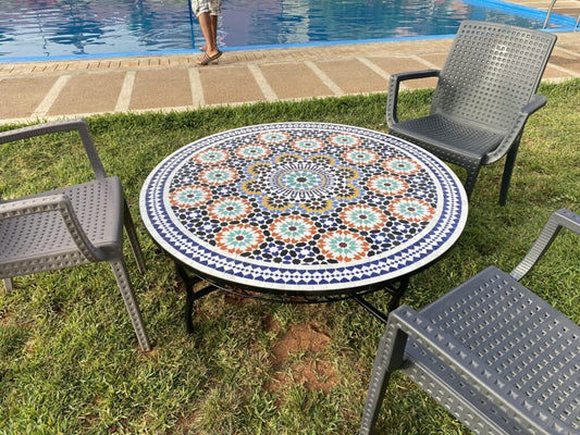 Handmade Moroccan Zellige Mosaic Table — MT0118