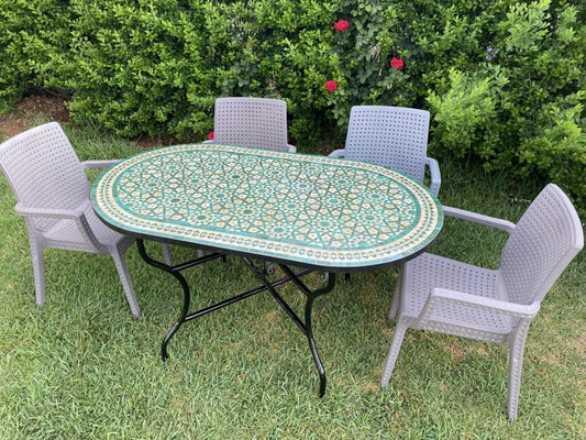 Handmade Moroccan Zellige Mosaic Table — MT0127