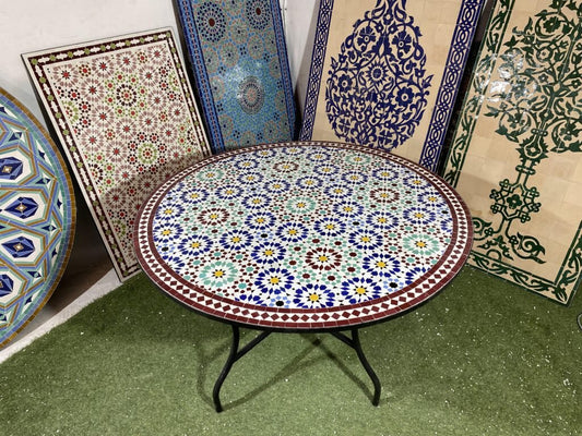 Handmade Moroccan Zellige Mosaic Table — MT0119