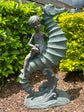 Girl on Seahorse Garden Décor Ornament MGO Outdoor Landscaping Statue