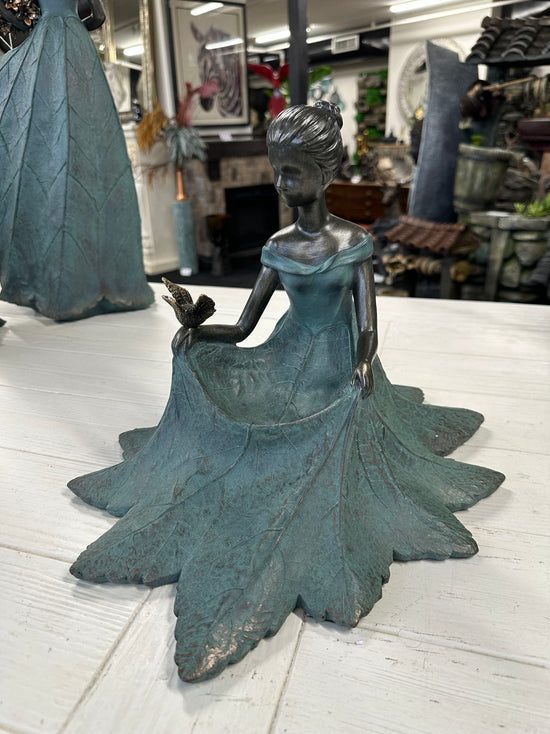 Christina Elegant Lady in Bronze with Blue Leaves Dress New Collection