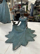 Christina Elegant Lady in Bronze with Blue Leaves Dress New Collection