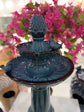 Carretera Glazed Ceramic Tiered Blue Fountain with Birds