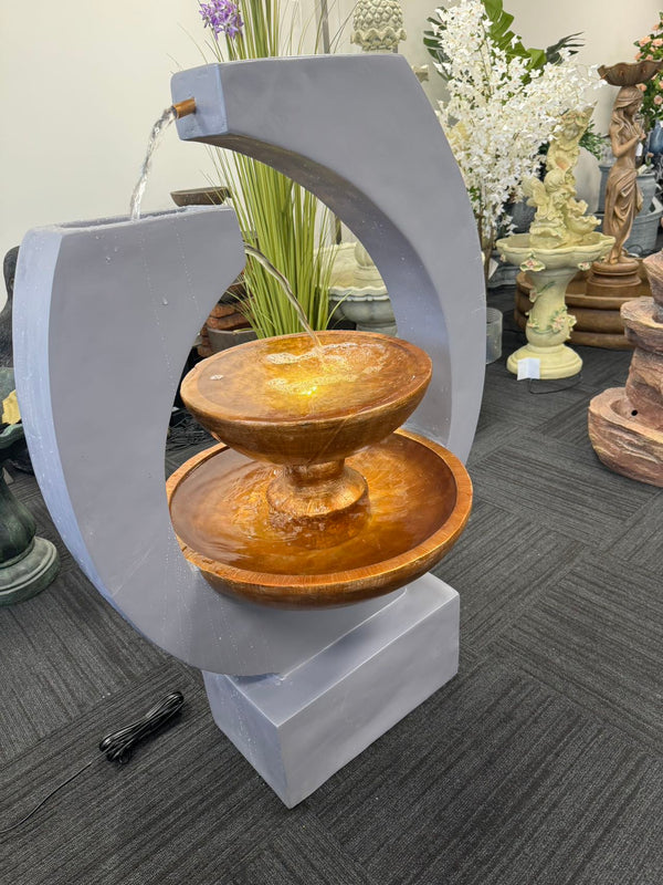 Sanur Modern Abstract Water Feature Design Multi Drop Copper Colour
