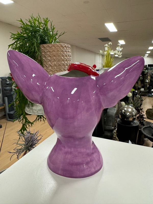 CHIHUAHUA HEAD VASE PURPLE DOLOMITE 