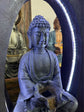 Protection Buddha Water Feature 1.18 Meter Tall Grey Sandstone Finish