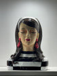 Famosa Bust Head with Earrings in Vivid Colours Ceramic Finish