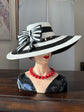 Vogue Bust Head With Hat in Vivid Colours Ceramic Finish