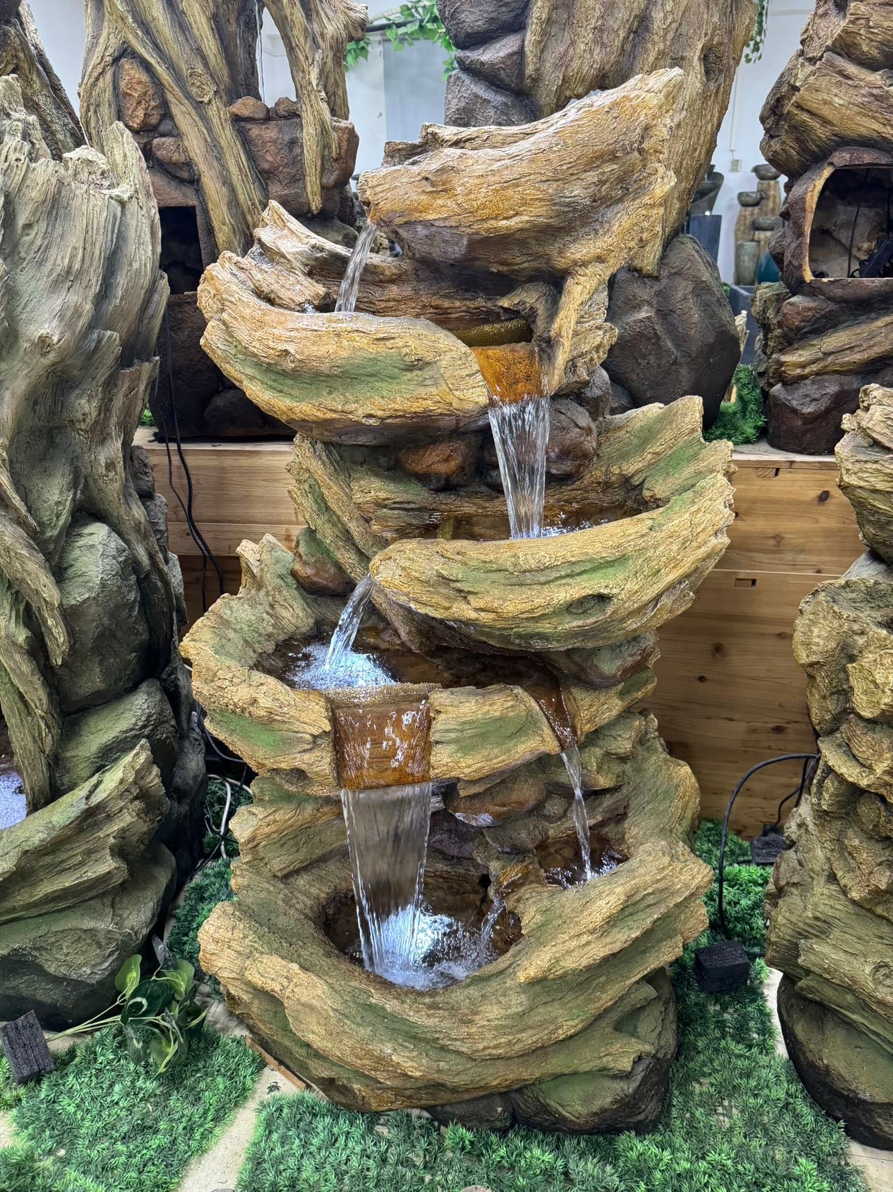 Wichita Falls Large Cascading Fountain Tall with Soothing Lights and Great Water Sound